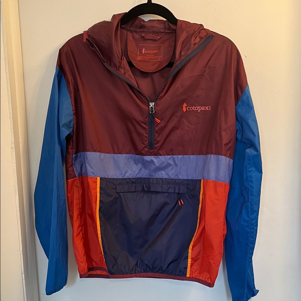 cotopaxi Maroon, Blue & Orange Colorblock Pullover Windbreaker
